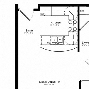 Durham Floor Plan: 688 - 775 SF Durham Floor Plan: 688 - 775 SF